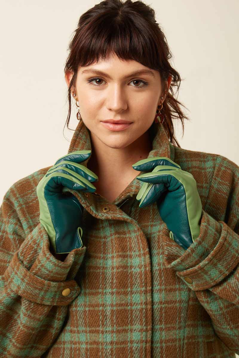 Alternative view of Leather Gloves Pine Green - King Louie