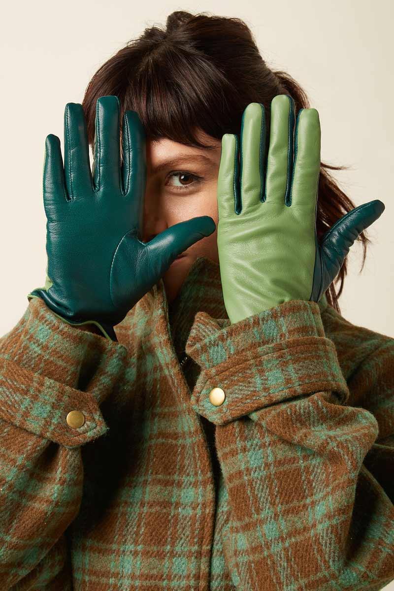 Leather Gloves Pine Green - King Louie