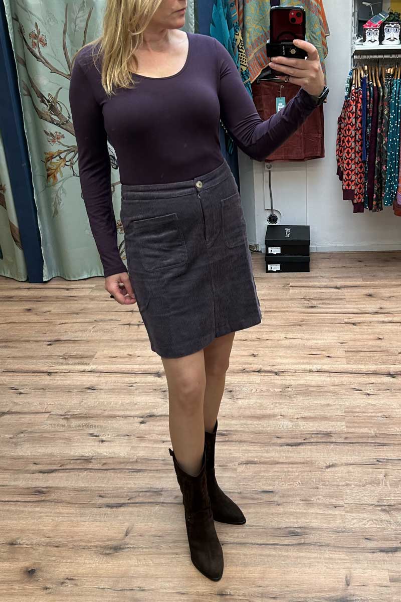 Alternative view of Chunky Cord Pocket Mini Skirt Purple - Nomads