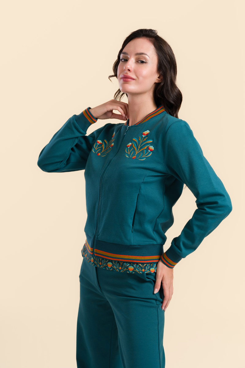 Alternative view of Nora Bomber Jacket punta di roma Petrol - LaLamour