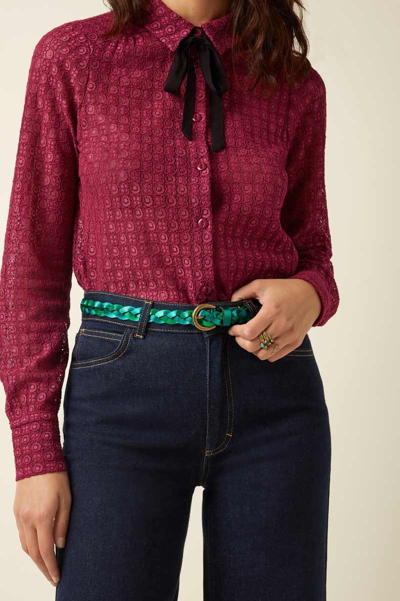 Shiny 2 Tone Belt Ultra Green - King Louie