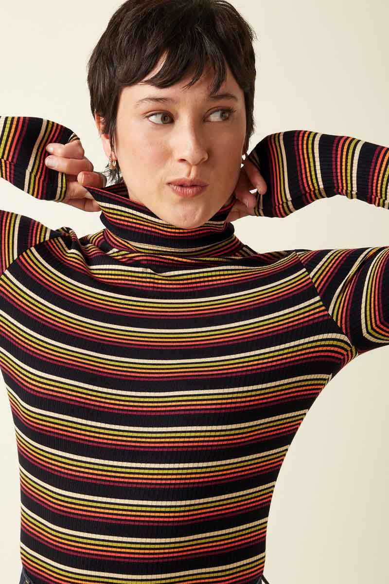 Rollneck Top Frostine Stripe - King Louie