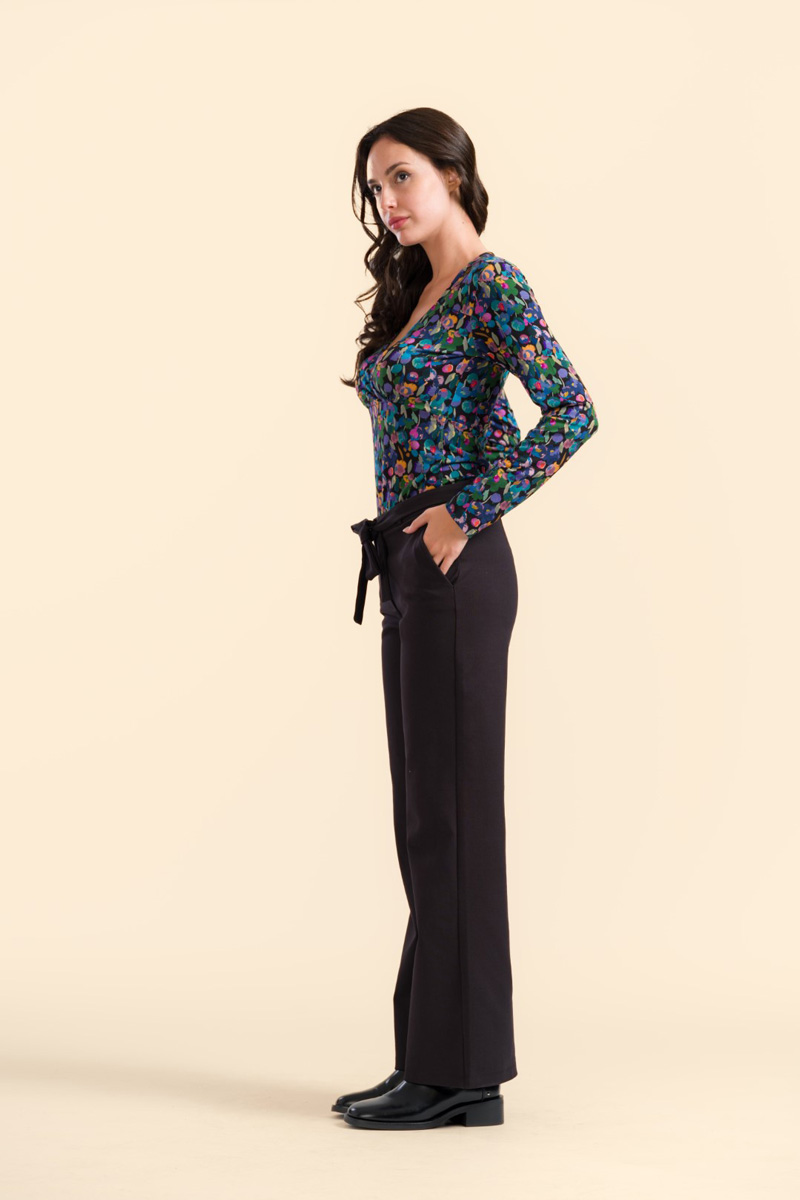 Alternative view of Sue Trousers punta di roma Black - LaLamour