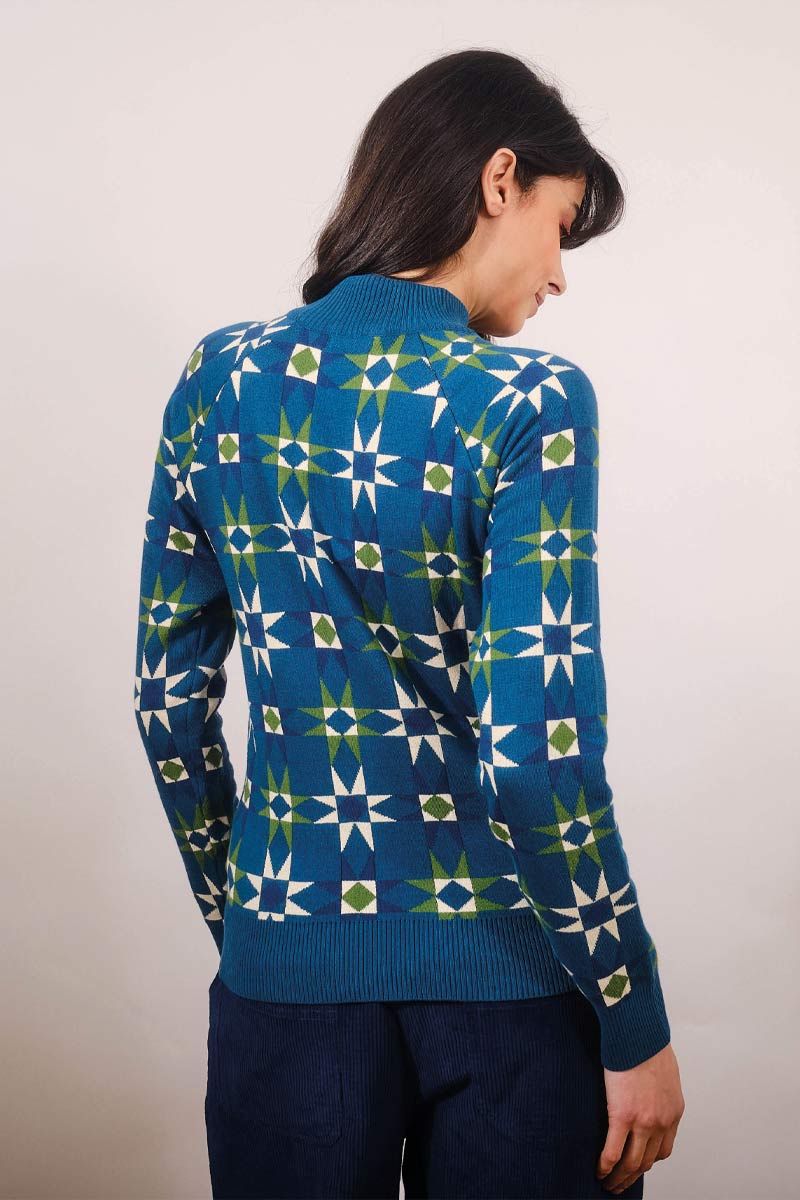 Alternative view of Susan Sweater Quilt Teal - Pretty Vacant