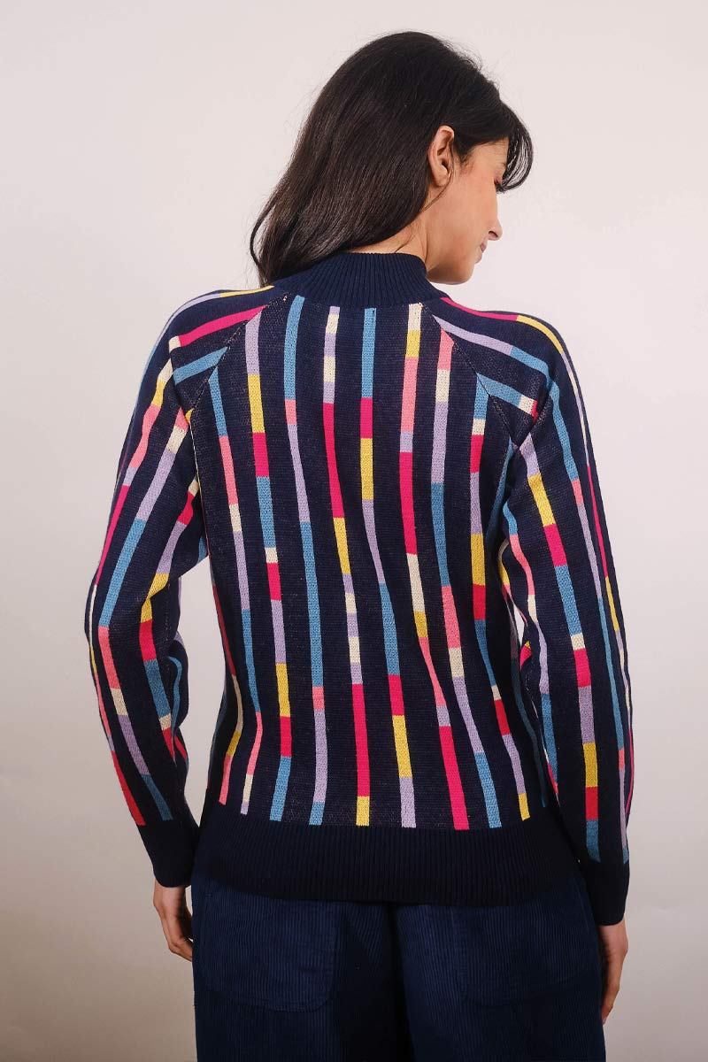 Alternative view of Susan Sweater Streamers Navy - Pretty Vacant