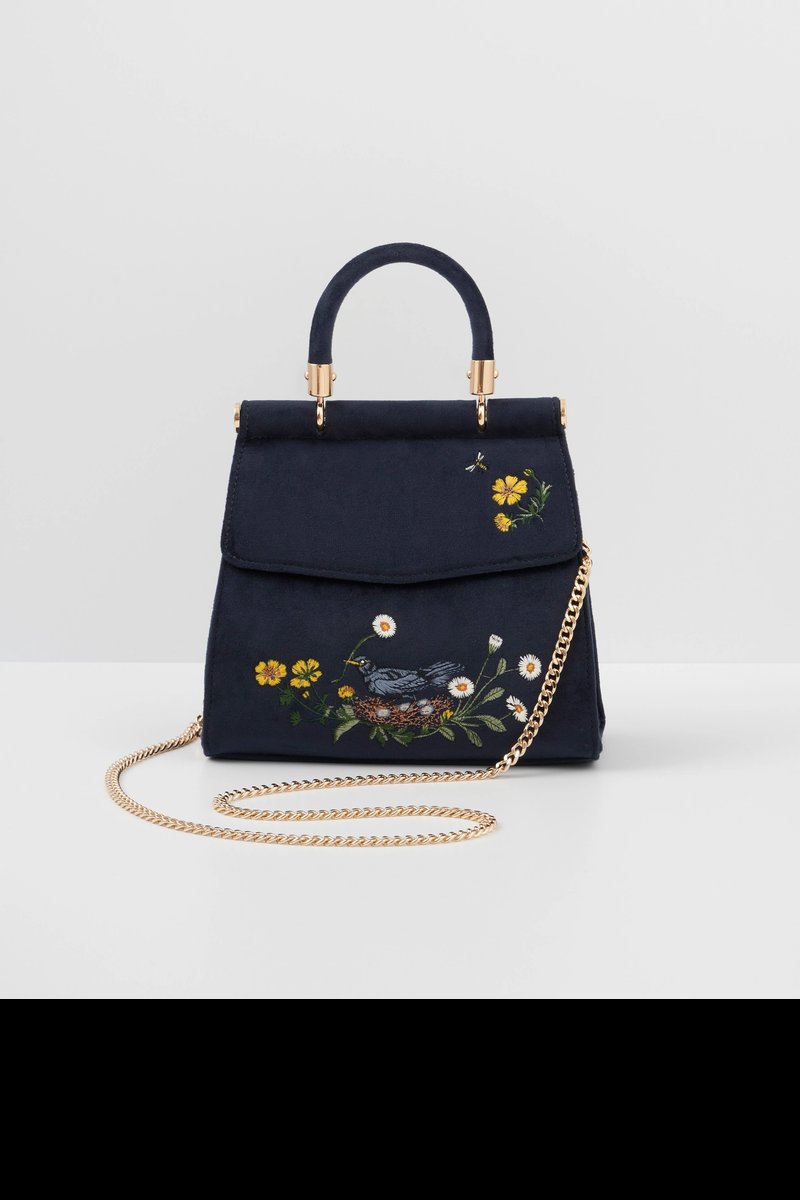 Mini Fluwelen Tas - Blackbird