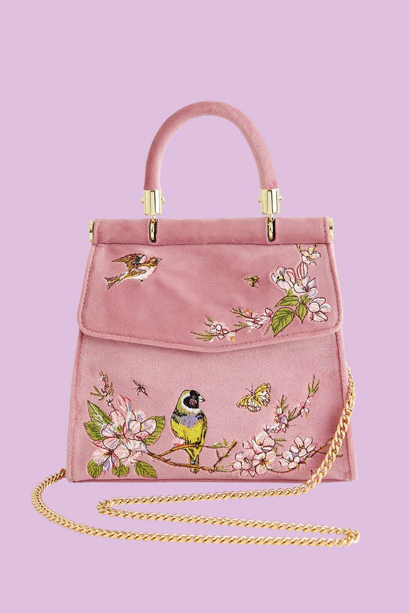 Alternative view of Mini Fluwelen Tas - Morning Songbird