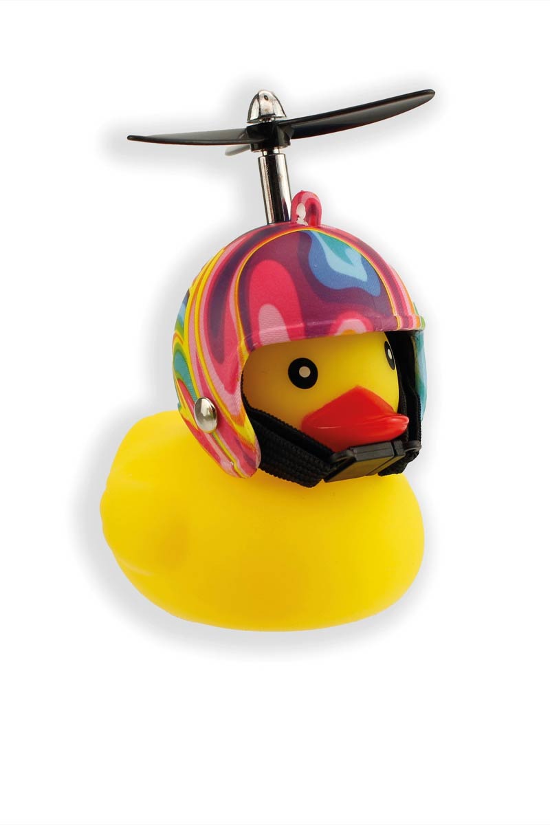 Fiets Eendje met Flowerpower Helmpje