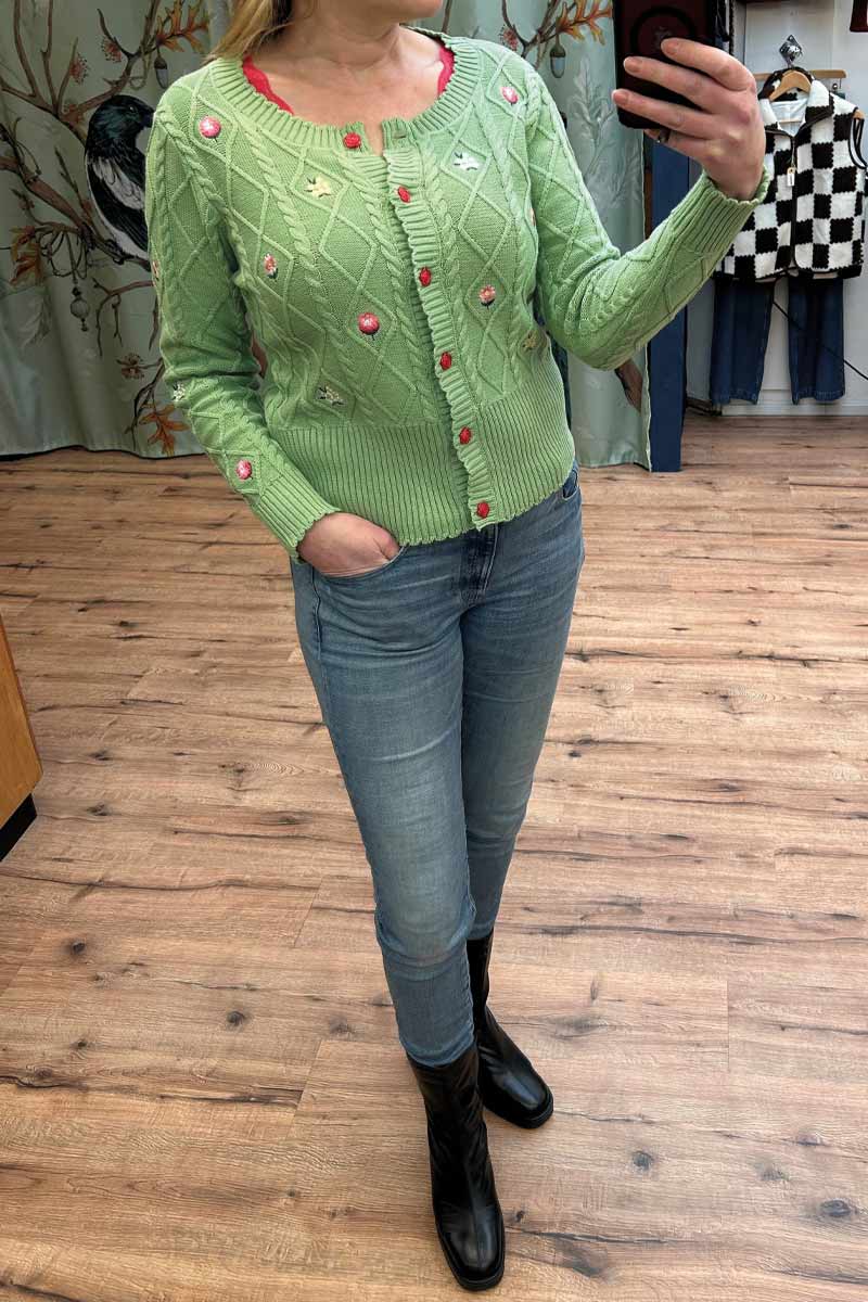 Little Flowers Green Cardigan