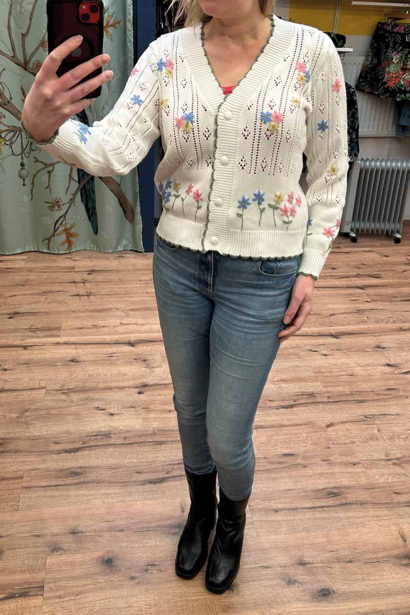 Sweet Spring White Cardigan - Afbeelding 3