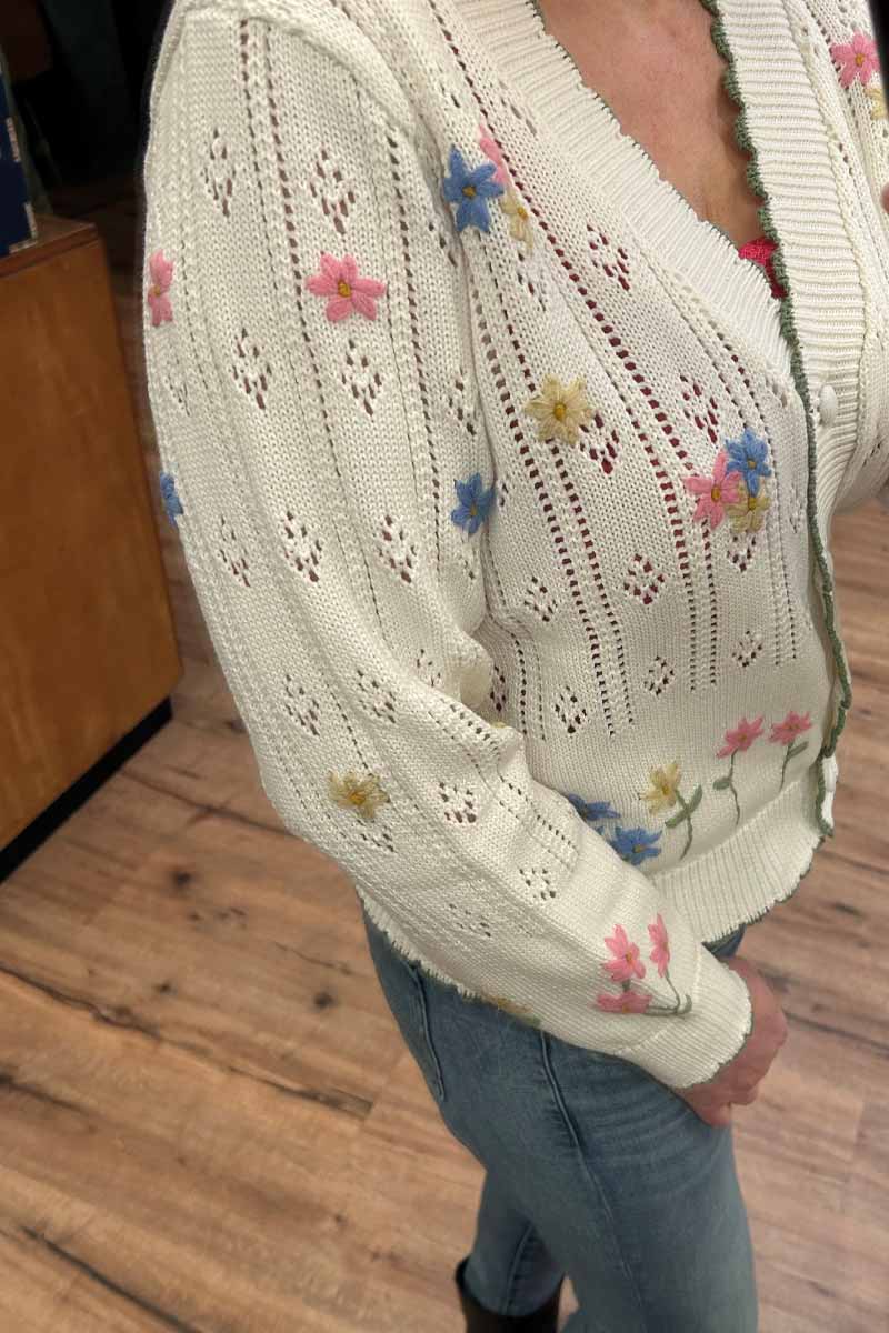 Alternative view of Sweet Spring White Cardigan