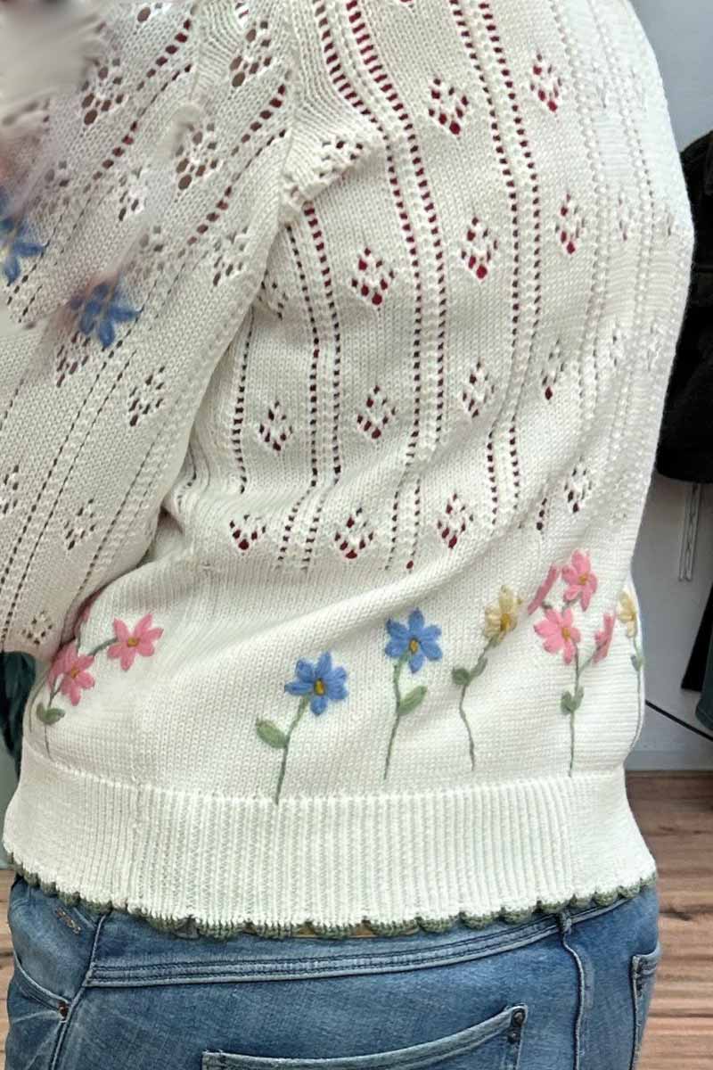 Sweet Spring White Cardigan - Afbeelding 4