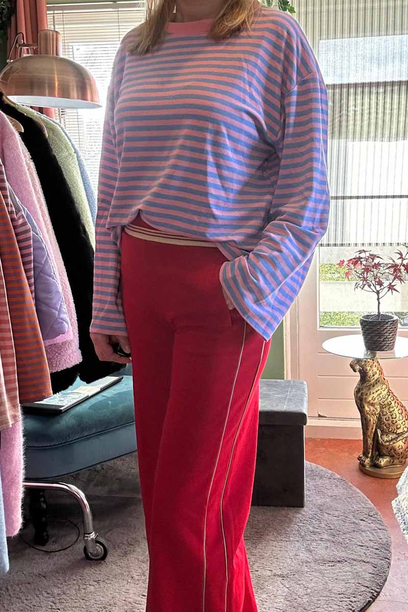 Alternative view of Gestreept Shirt Wijde Mouwen - Roze met BabyBlue