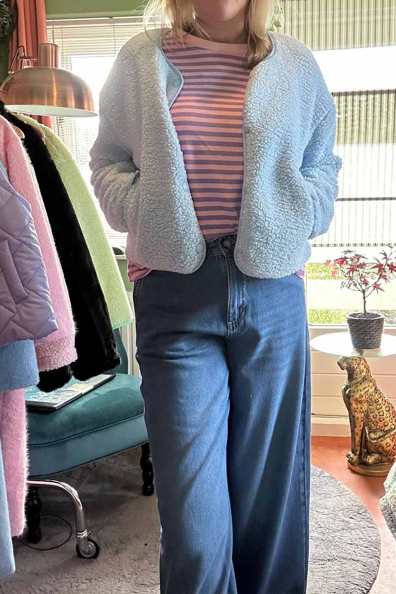 Jacket Teddy Blue Good Vibes