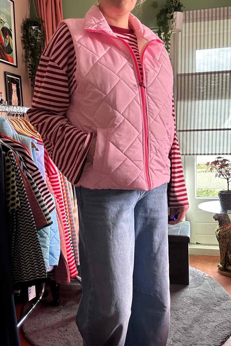 Gewatteerd Giletje met Rits - Roze - Afbeelding 4