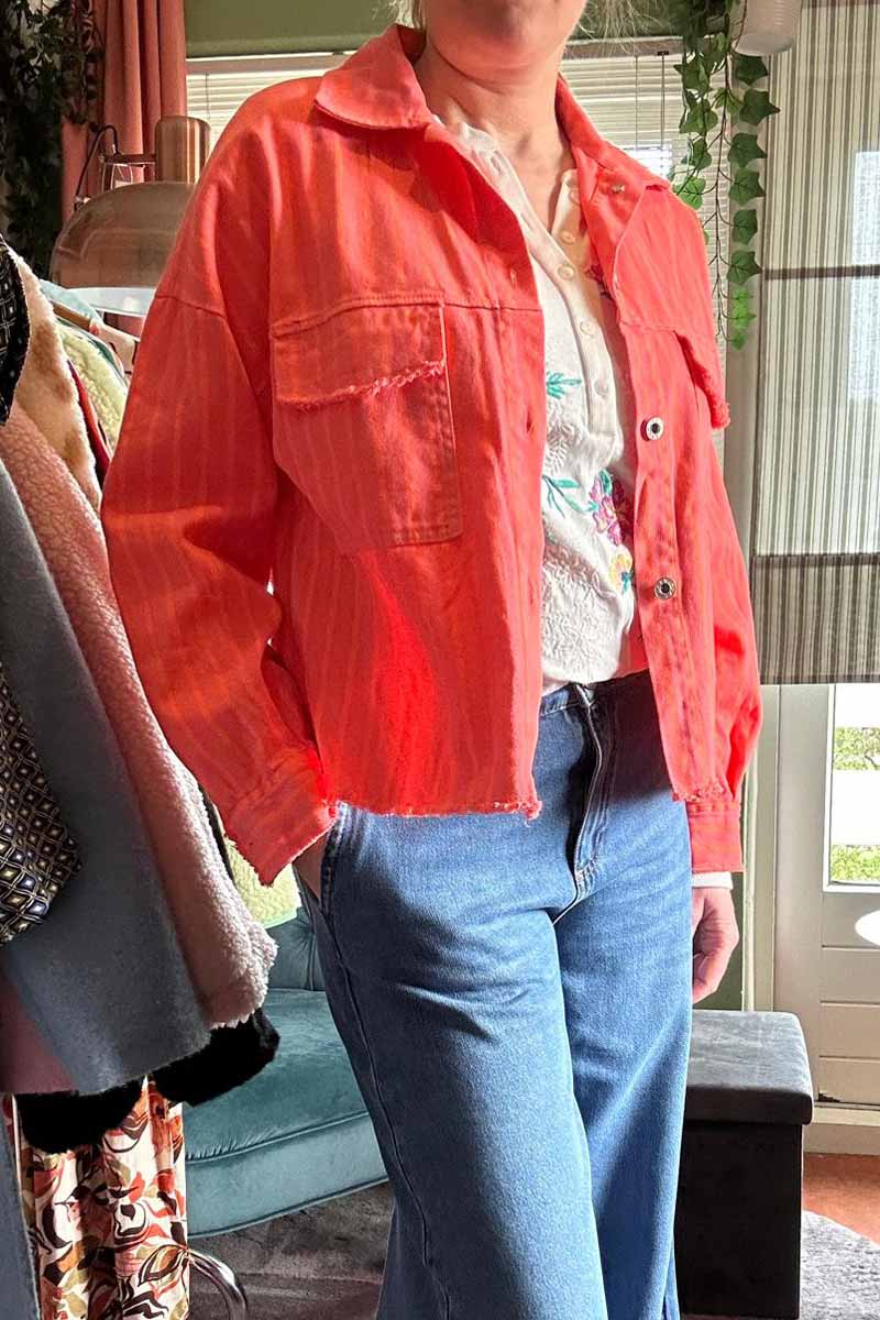 Jacket Oranje met Roze