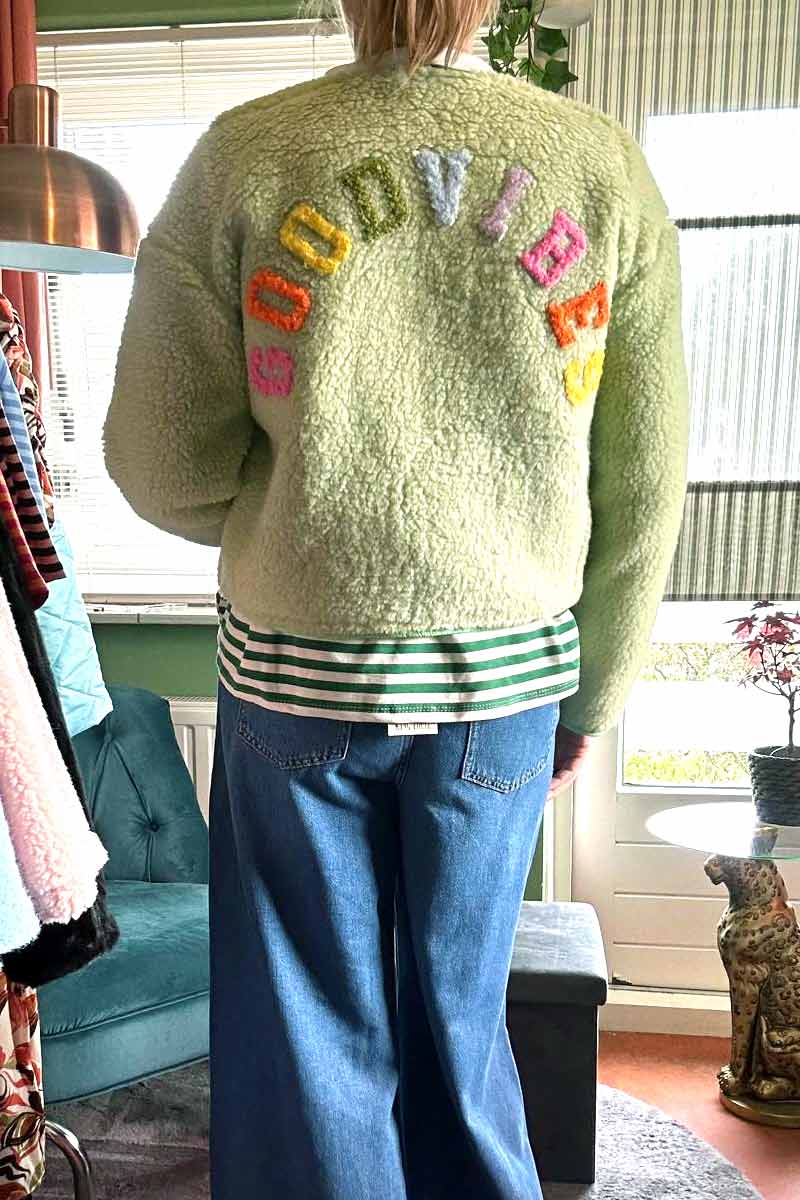 Alternative view of Jacket Teddy Green Good Vibes